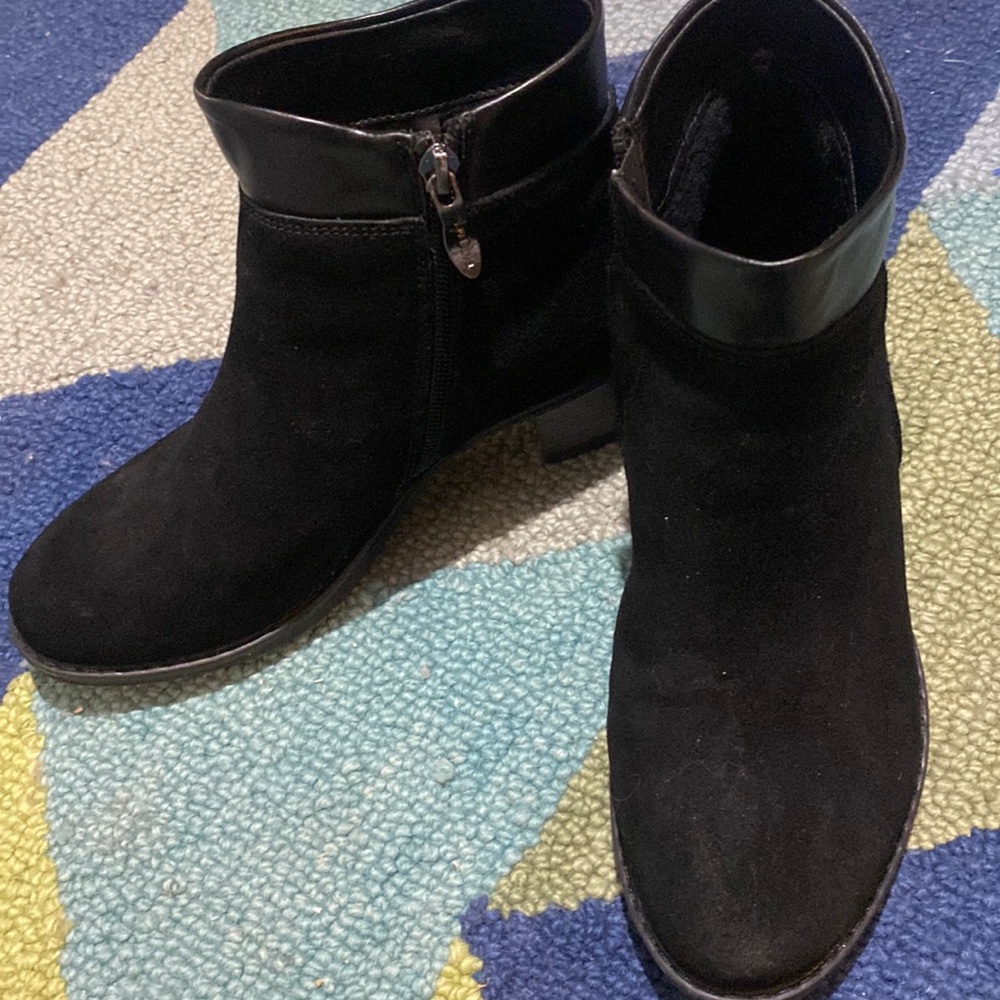 123. Aqua Diva black suede ankle boots